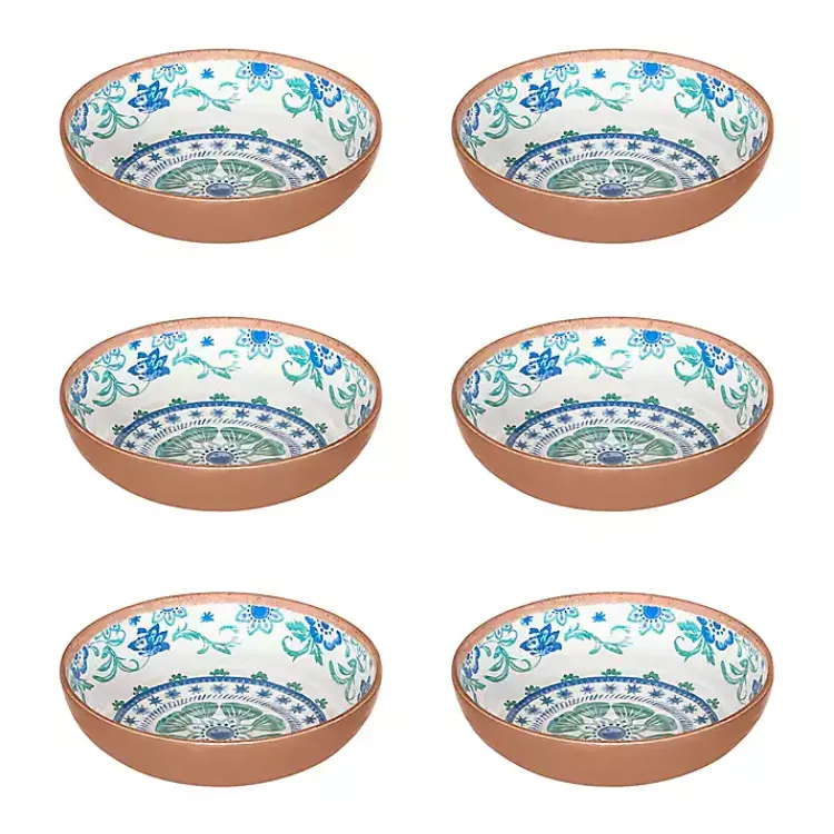 Outdoor Dining-Kirklands Home Turquoise Melamine Rio Ceral Bowls, Set of 6