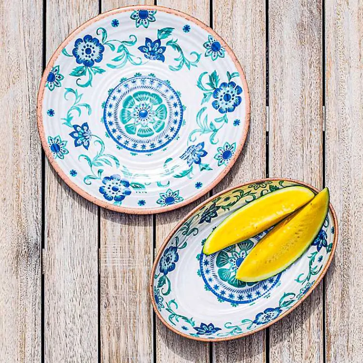Outdoor Dining-Kirklands Home Turquoise Melamine Rio Serving Platter
