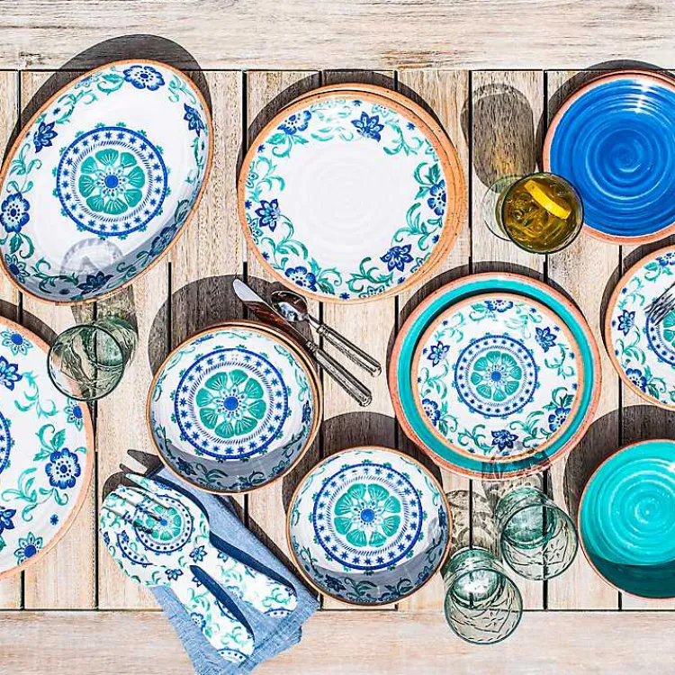 Outdoor Dining-Kirklands Home Turquoise Melamine Rio Serving Platter