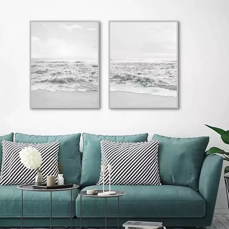 Framed Art-Kirklands Home Seafoam Gentle Tides 2-pc. Framed Wall Art Set