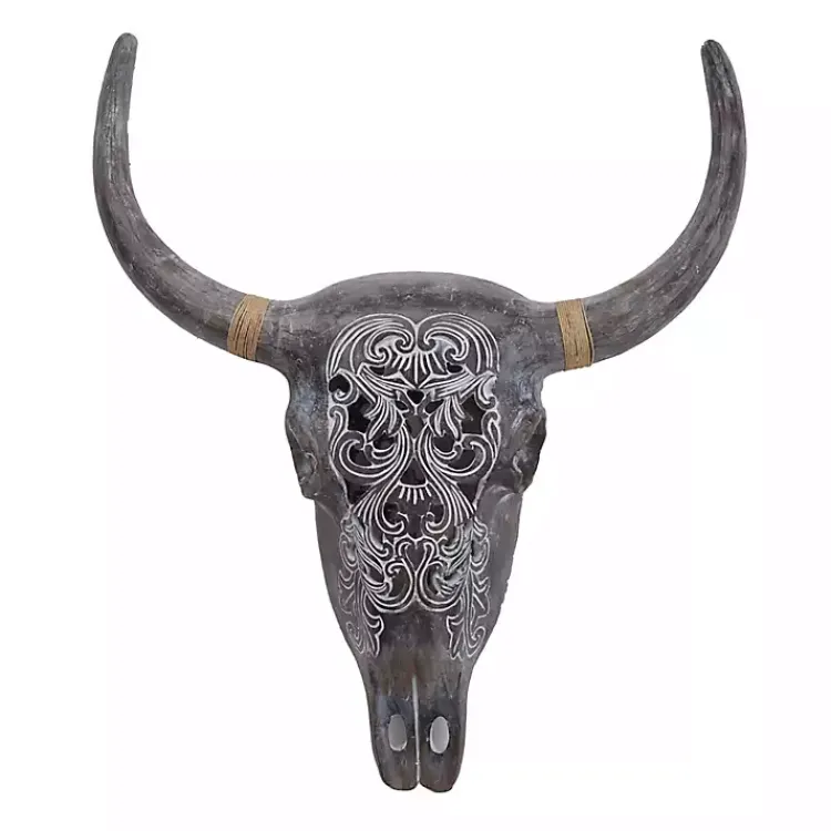 Wall Plaques-Kirklands Home Bohemian Bull Wall Plaque Gray