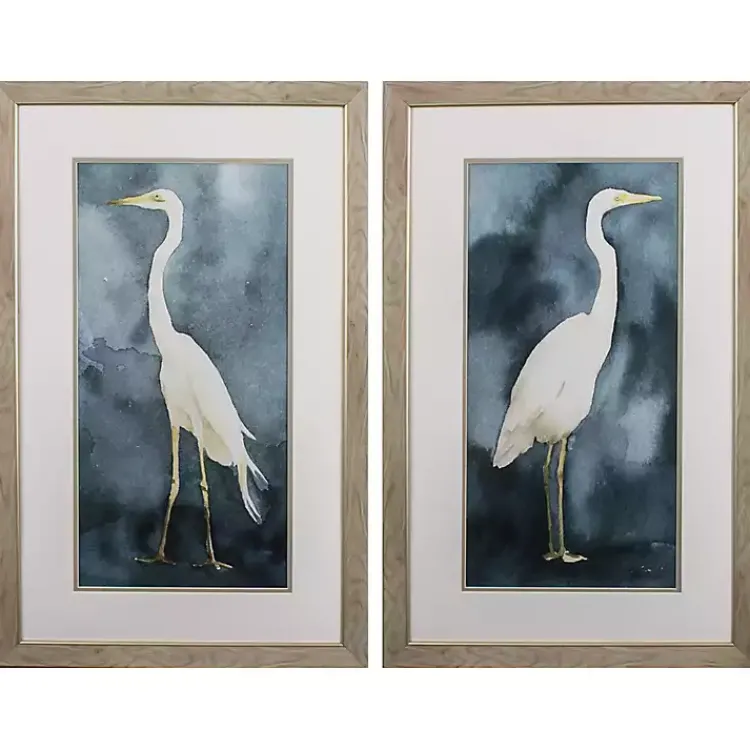 Framed Art-Kirklands Home Simple Egret 2-pc. Framed Wall Art Set