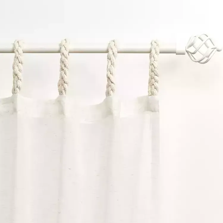 Curtains & Drapes-Kirklands Home Oatmeal Braided 2-pc. Curtain Panel Set, 96 in. Ivory