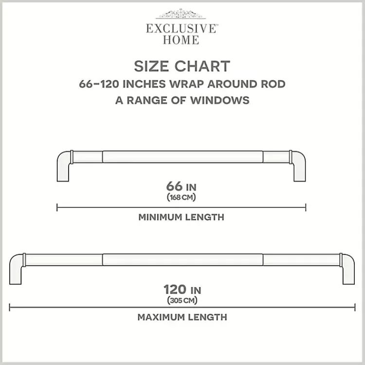 Curtain Rods & Hardware-Kirklands Home Gunmetal Hyde Wrap Around Curtain Rod, 120 in.