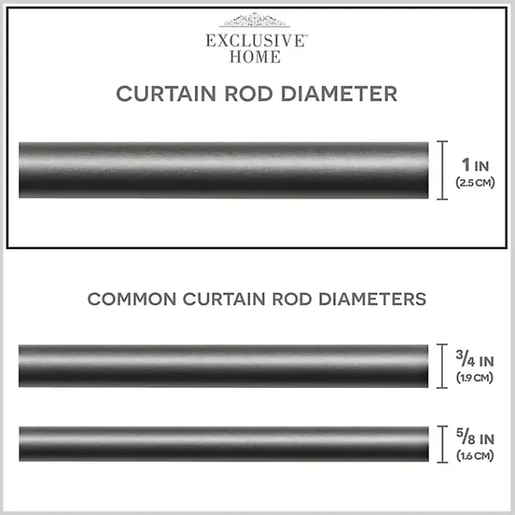 Curtain Rods & Hardware-Kirklands Home Gunmetal Hyde Wrap Around Curtain Rod, 120 in.