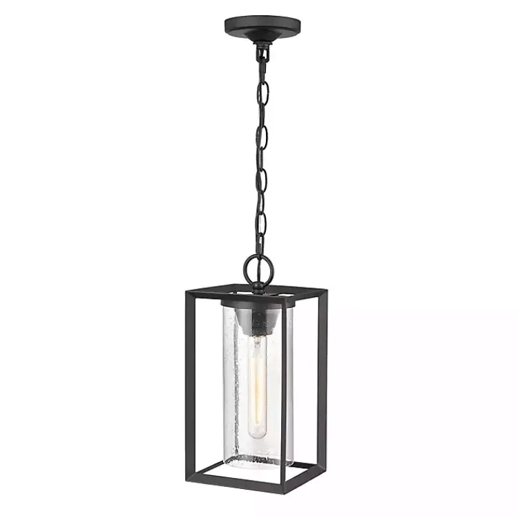 Chandeliers & Pendant Lighting-Kirklands Home Metal Lantern Pendant Light Black