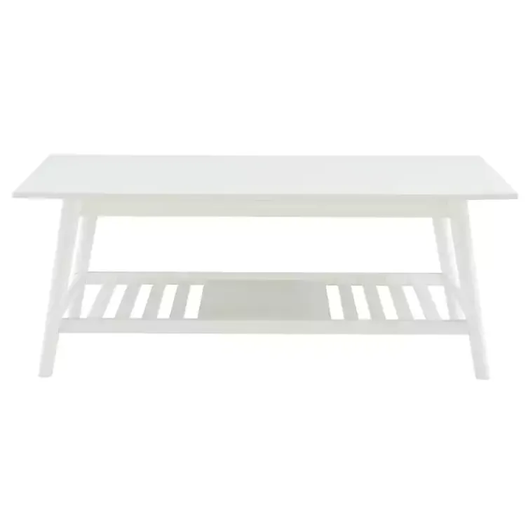 Coffee Tables-Kirklands Home White Wood Midcentury Coffee Table