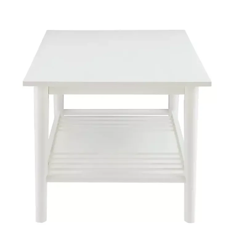 Coffee Tables-Kirklands Home White Wood Midcentury Coffee Table