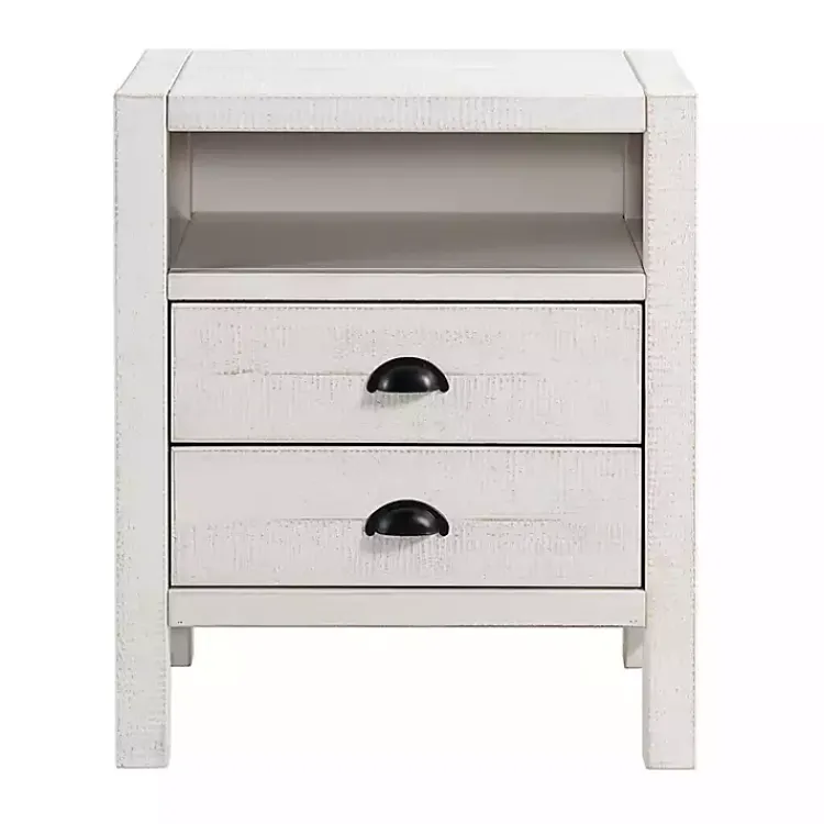 Nightstands-Kirklands Home Wood Open Shelf Nightstand White