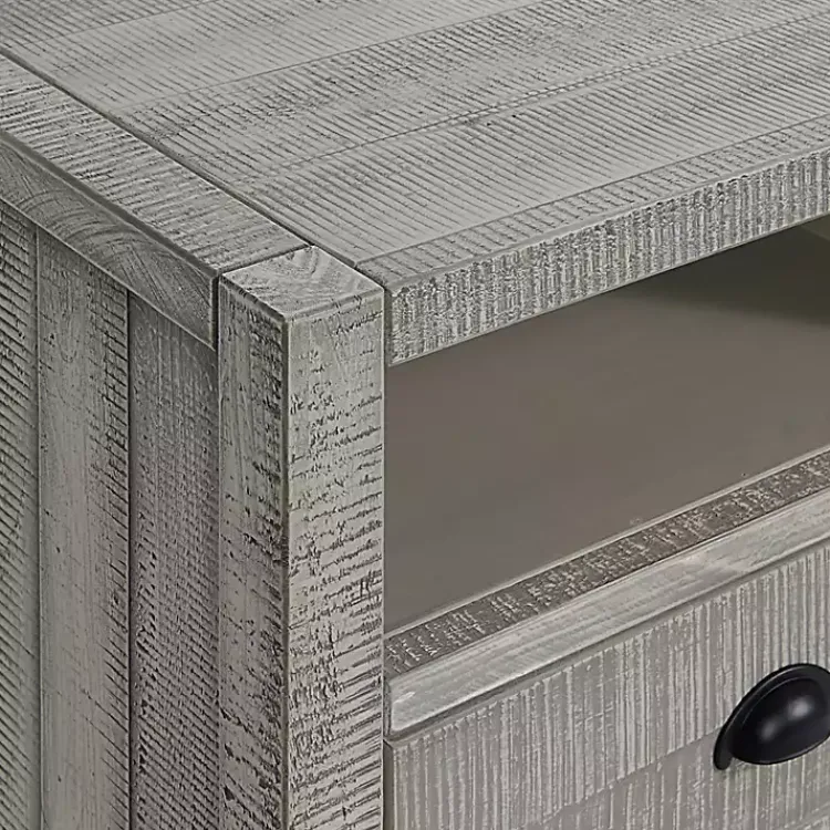 Nightstands-Kirklands Home Wood Open Shelf Nightstand Gray