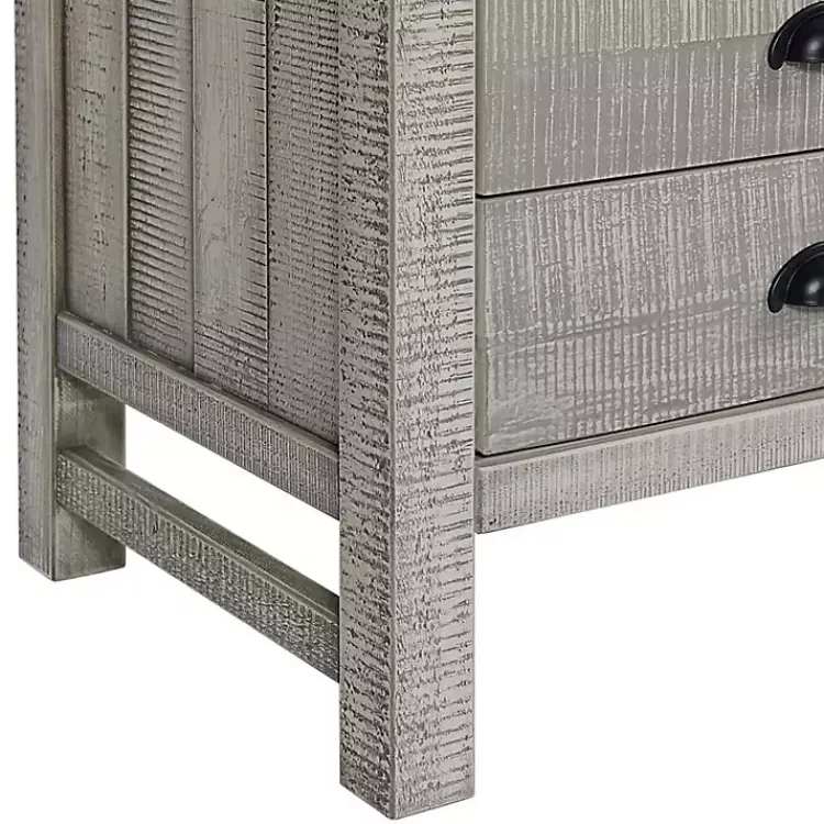 Nightstands-Kirklands Home Wood Open Shelf Nightstand Gray
