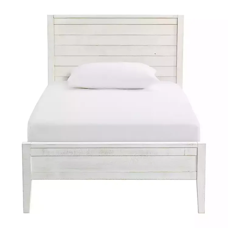 Beds & Headboards-Kirklands Home Rustic White Pine Panel Twin Bed Frame