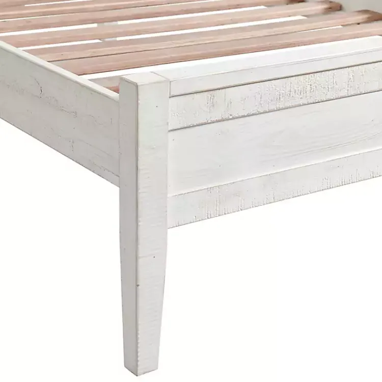 Beds & Headboards-Kirklands Home Rustic White Pine Panel Twin Bed Frame