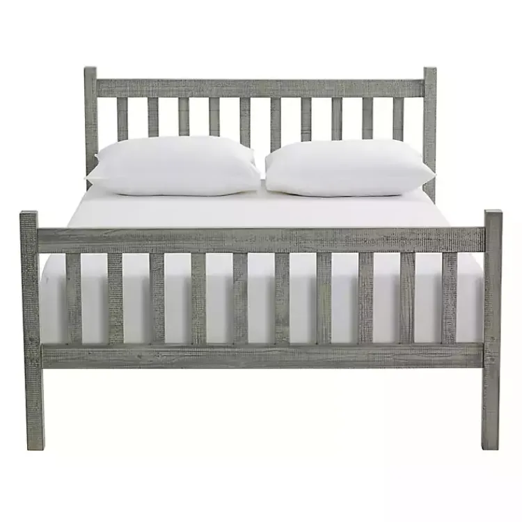 Beds & Headboards-Kirklands Home Rustic Spindleback Full Bed Frame Gray