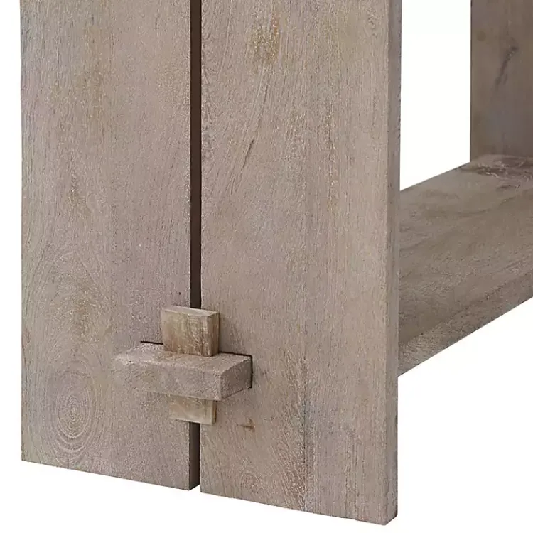 Console Tables-Kirklands Home Natural Mango Wood Farmhouse Console