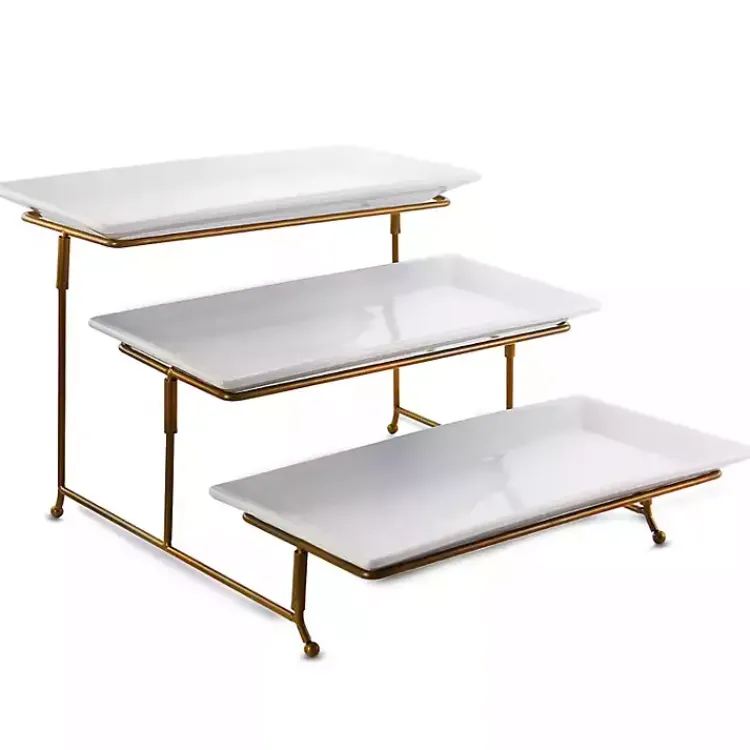 Serving & Entertaining-Kirklands Home Rectangular 3-Tier Serving Tray