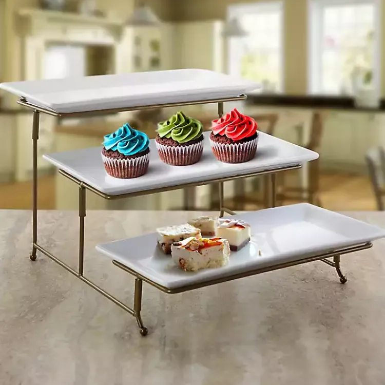 Serving & Entertaining-Kirklands Home Rectangular 3-Tier Serving Tray