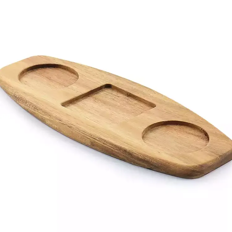 Serving & Entertaining-Kirklands Home White Acacia Wood Base 4-pc. Tidbit Dish Set