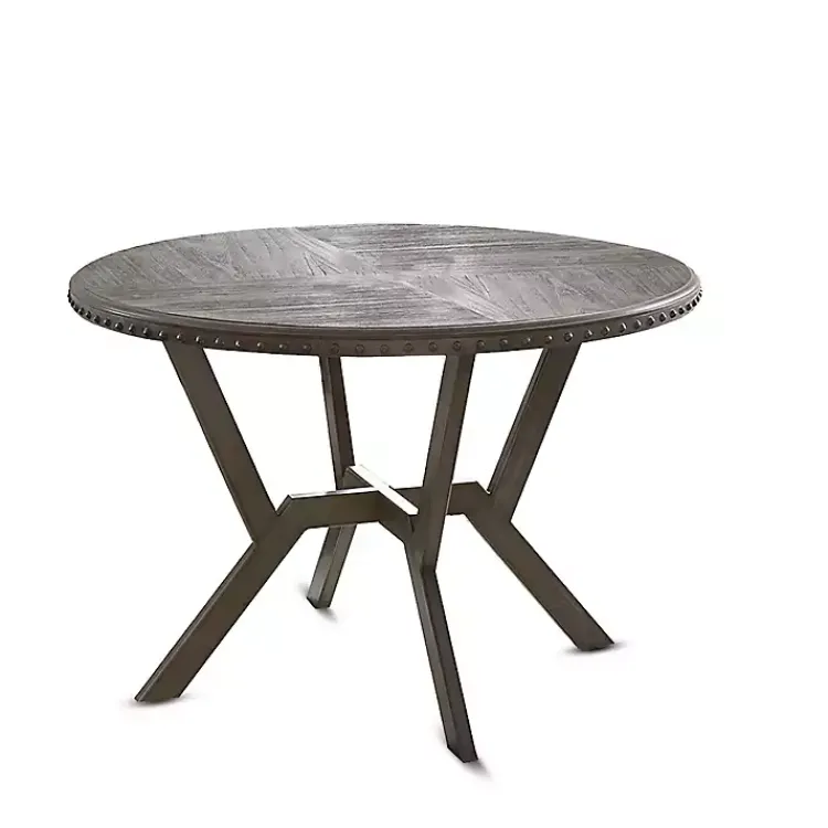 Dining Sets-Kirklands Home Gray Wood Upholstered 5-pc. Dining Set