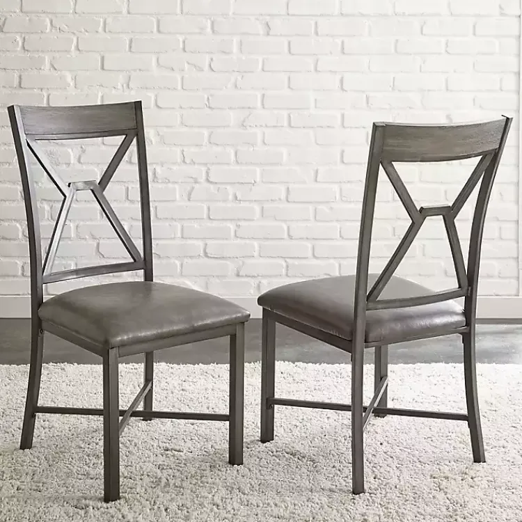 Dining Sets-Kirklands Home Gray Wood Upholstered 5-pc. Dining Set