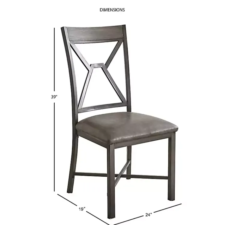 Dining Sets-Kirklands Home Gray Wood Upholstered 5-pc. Dining Set