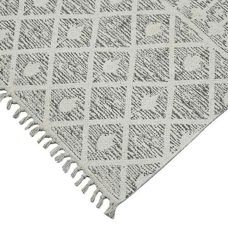Area Rugs-Kirklands Home Lilia Gray Geo Stripe Flatweave Runner, 2x8