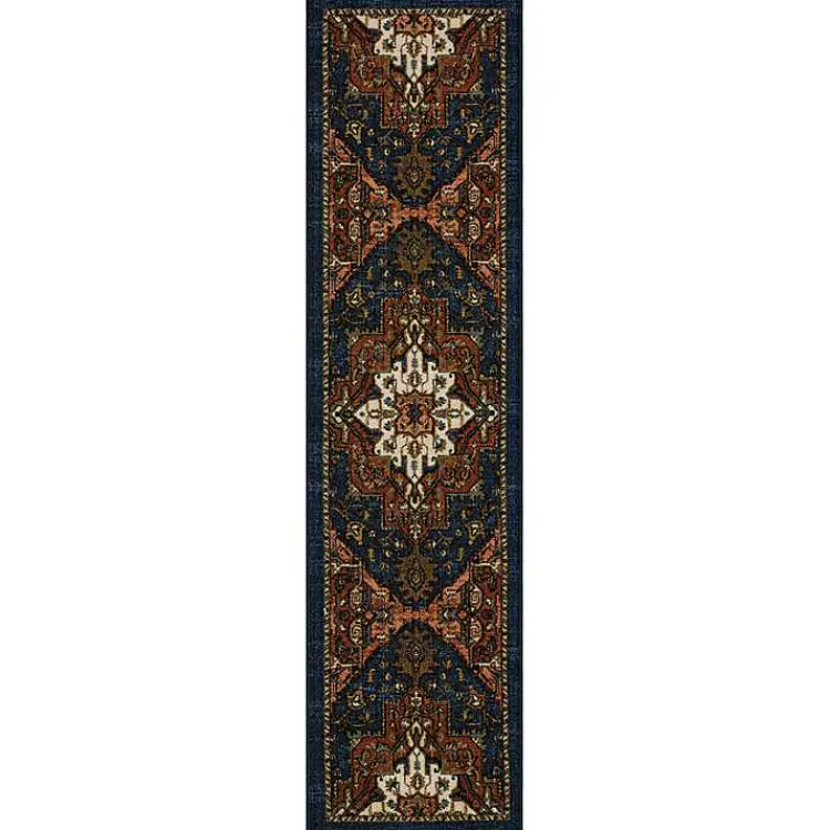 Area Rugs-Kirklands Home Rust Ornamental Runner, 2x8