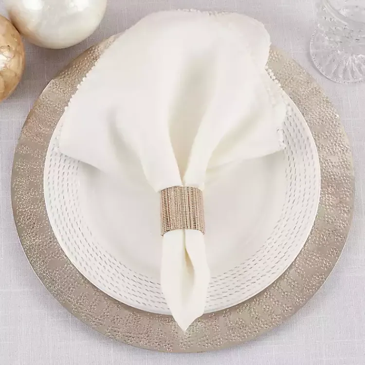 Table Linens-Kirklands Home Woven Neutral 4-pc. Napkin Ring Set Tan