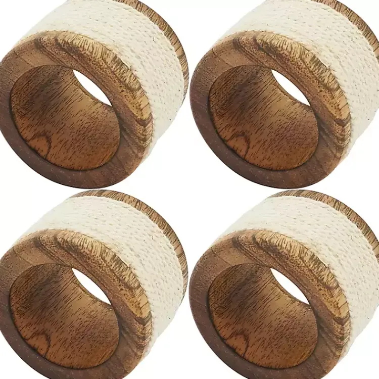 Table Linens-Kirklands Home Rope Wrapped 4-pc. Napkin Ring Set