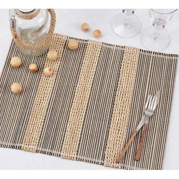 Table Linens-Kirklands Home Seagrass Striped 4-pc. Placemat Set