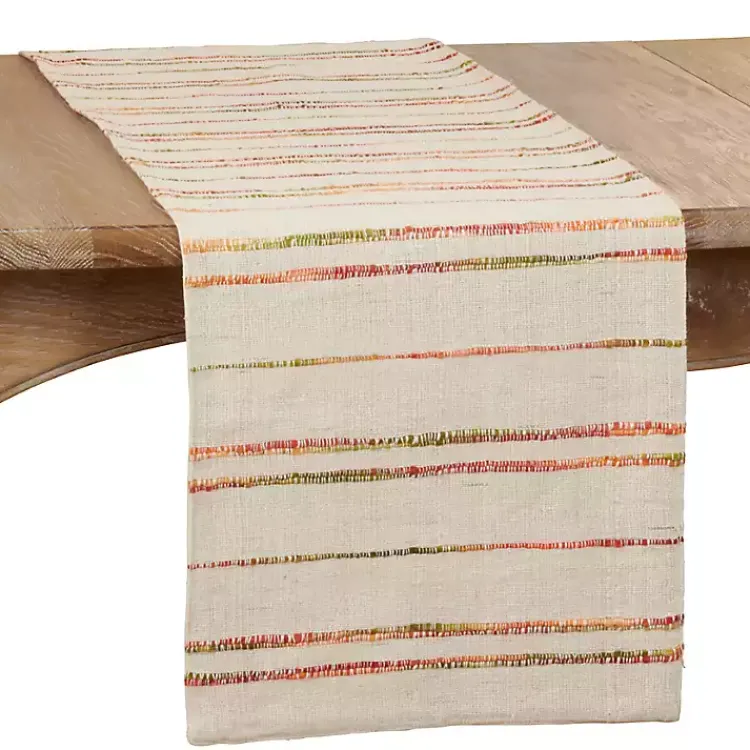 Table Linens-Kirklands Home Multicolor Woven Lines Table Runner, 90 in.