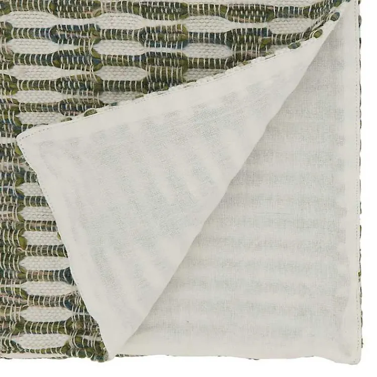 Table Linens-Kirklands Home Green Tea Woven Stripe Table Runner, 54 in.