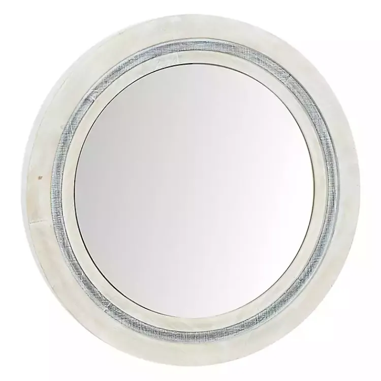 Decorative Mirrors-Kirklands Home White Wood Aislinn Wall Mirror
