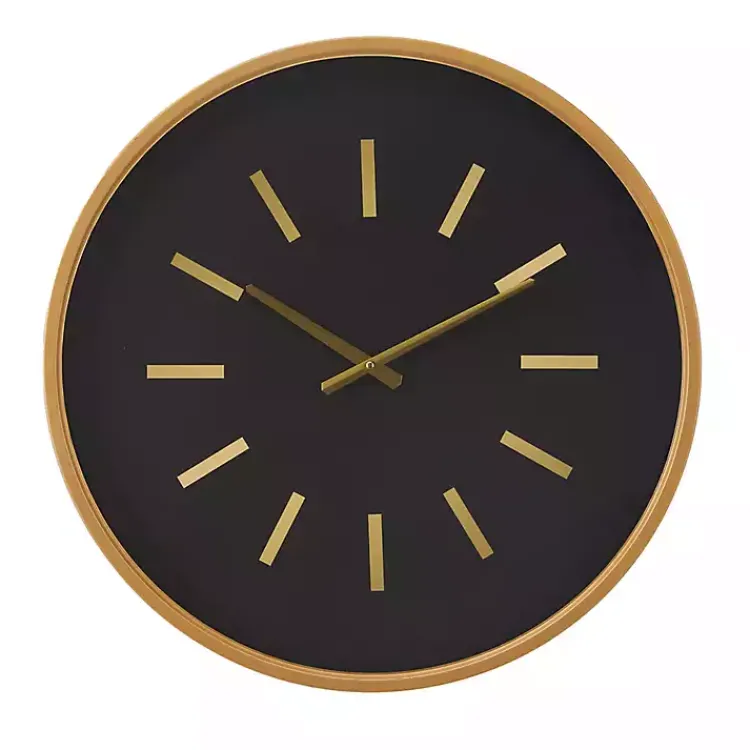 Clocks-Kirklands Home Black Metal Modern Thomas Wall Clock