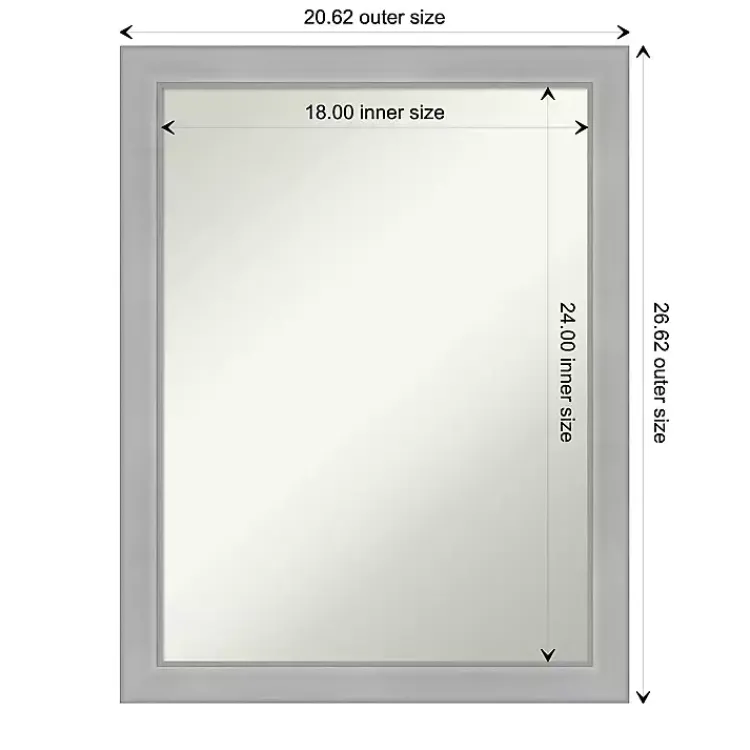 Framed Mirrors-Kirklands Home Brushed Nickel Modern Decorative Wall Mirror