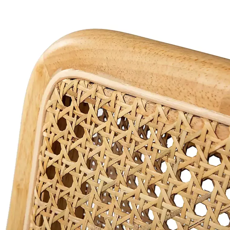 Office Furniture-Kirklands Home Natural Cane Back Linen Office Chair