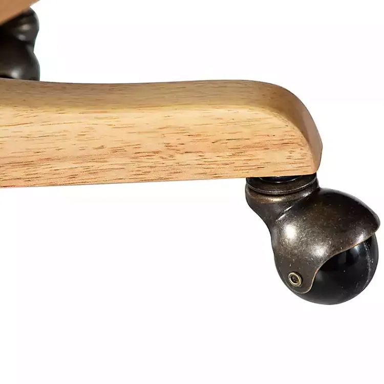 Office Furniture-Kirklands Home Natural Cane Back Linen Office Chair