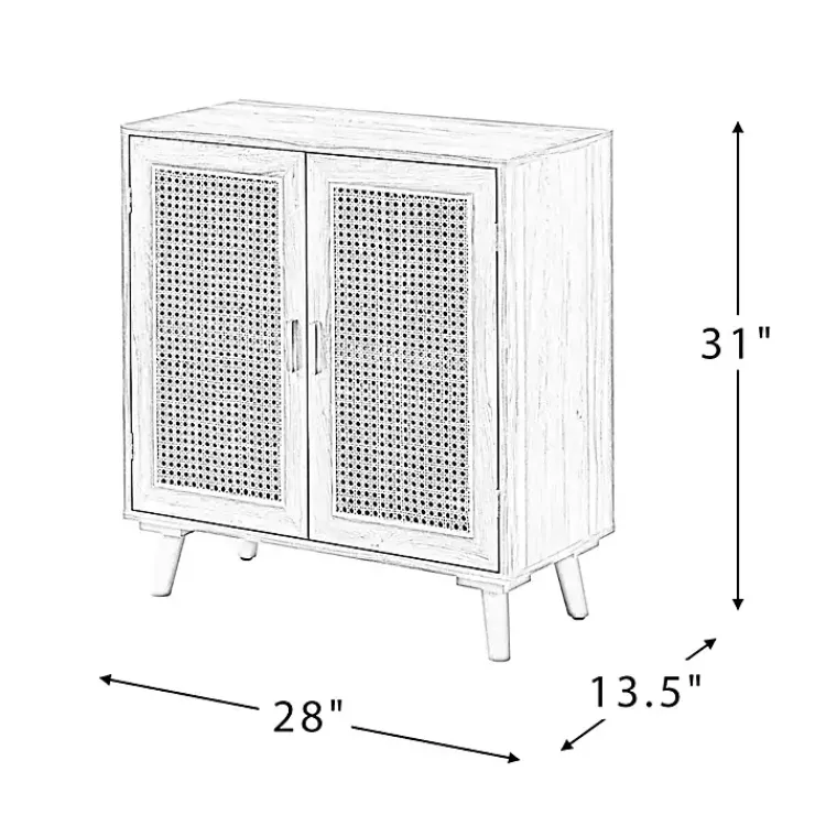 Cabinets & Sideboards-Kirklands Home Natural Wood and Rattan 2-Door Cabinet Brown