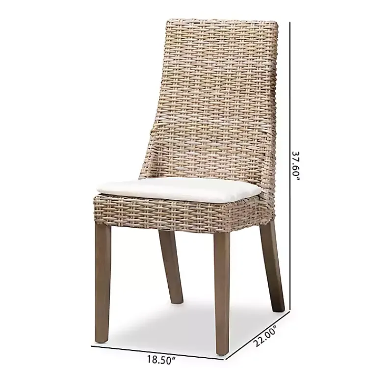 Dining Chairs-Kirklands Home Natural Rattan High Back Dining Chairs, Set of 2 Brown