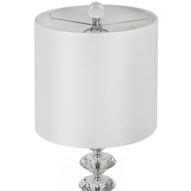 Table Lamps-Kirklands Home Clear Crystal Spindle Table Lamps, Set of 2 White