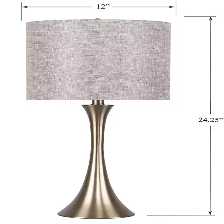 Table Lamps-Kirklands Home Gold and Tapered Table Lamps, Set of 2 Gray