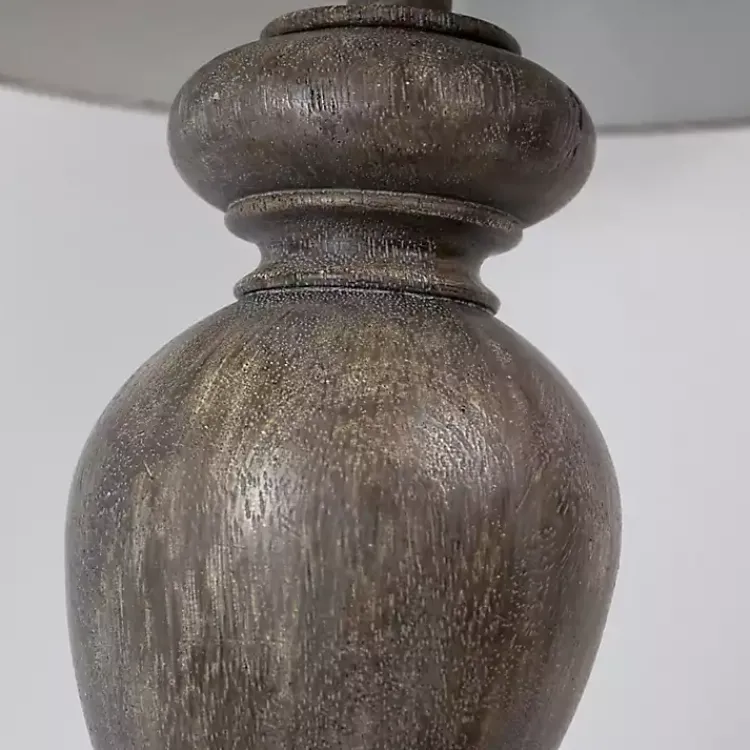 Table Lamps-Kirklands Home Opal Rustic Wood Table Lamps, Set of 2 Gray