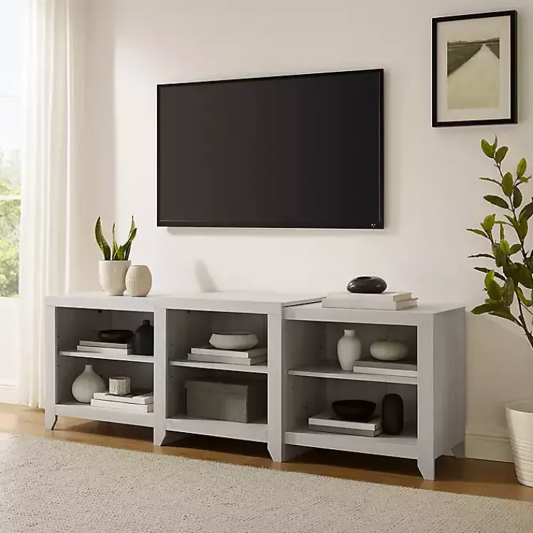 Tv Stands & Media Consoles-Kirklands Home Wood 6-Shelf Media Cabinet White