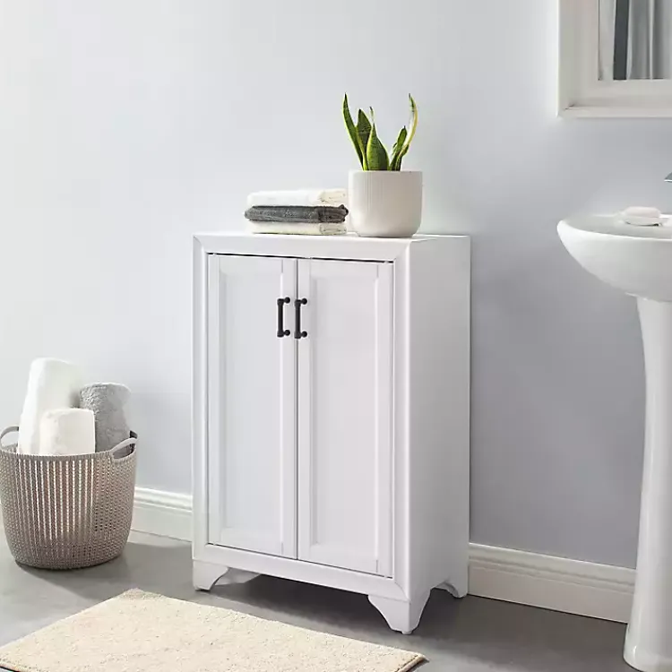 Cabinets & Sideboards-Kirklands Home Distressed Wood Accent Cabinet White