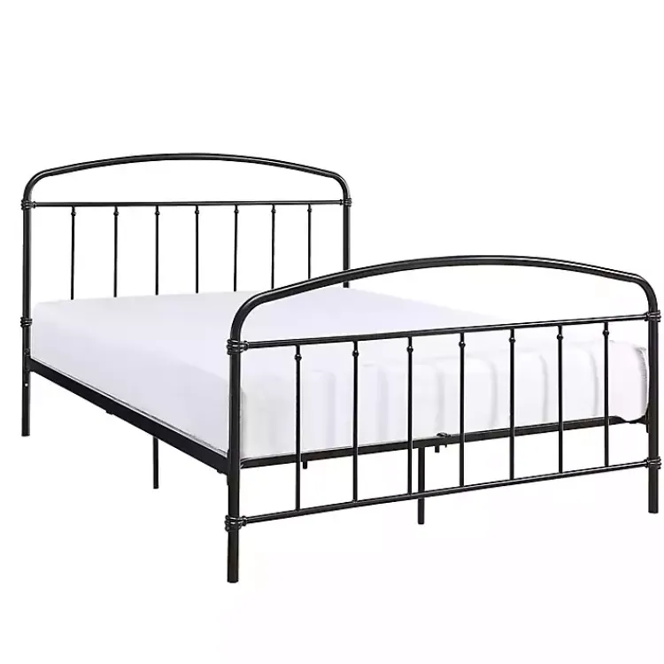 Beds & Headboards-Kirklands Home Midnight Vintage Arch Queen Bed Frame Black