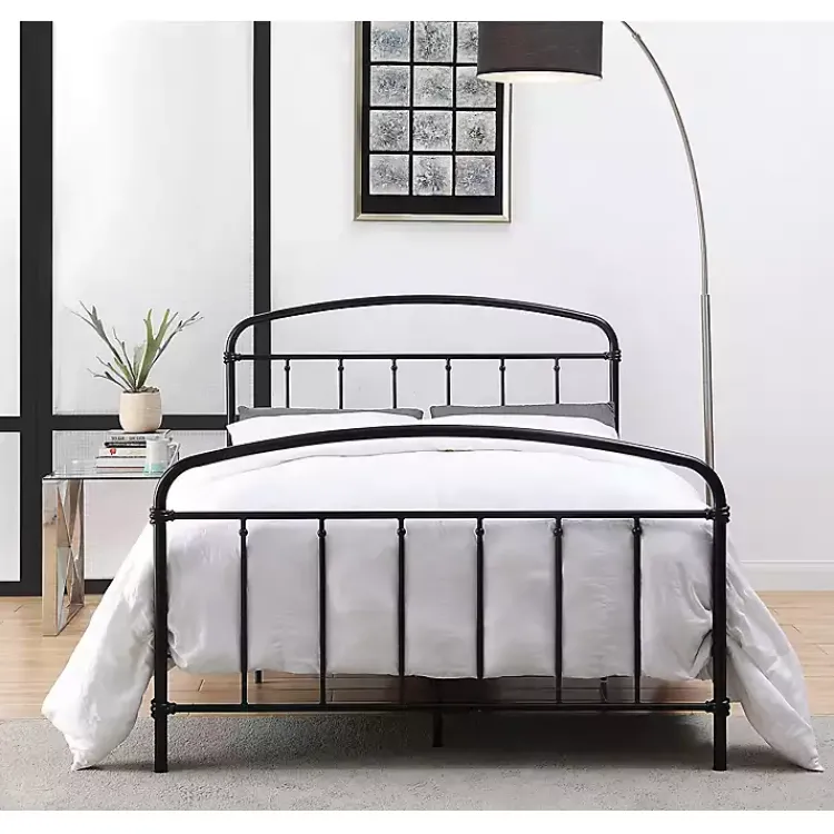 Beds & Headboards-Kirklands Home Midnight Vintage Arch Full Bed Frame Black