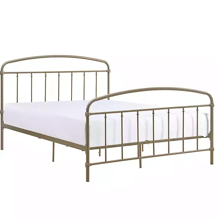 Beds & Headboards-Kirklands Home en Sun Vintage Arch Queen Bed Frame Gold