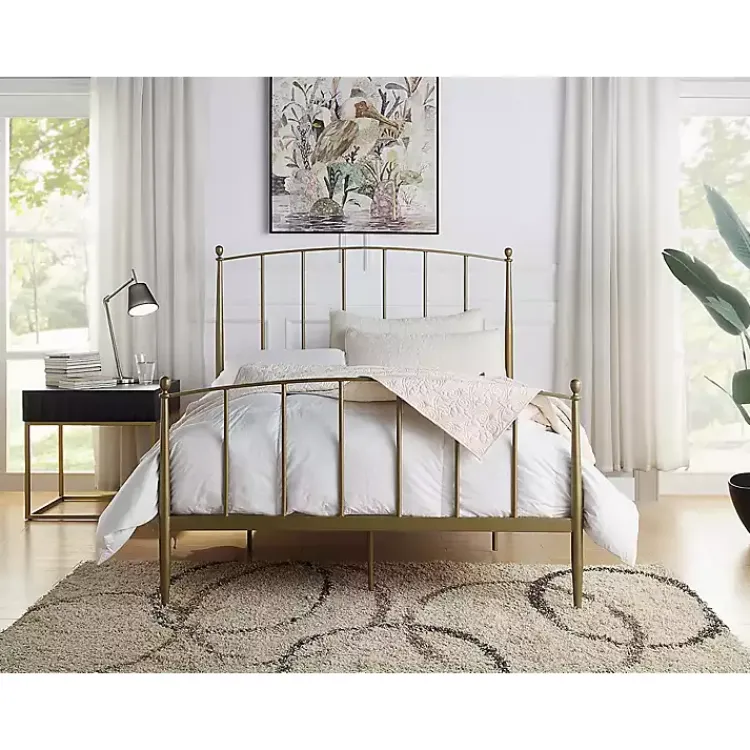 Beds & Headboards-Kirklands Home en Sun Modern Arch Full Bed Frame Gold
