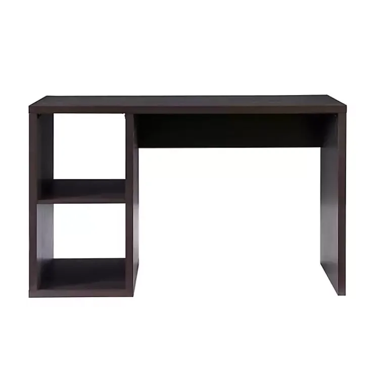 Office Furniture-Kirklands Home Espresso Cube Storage Wood Desk