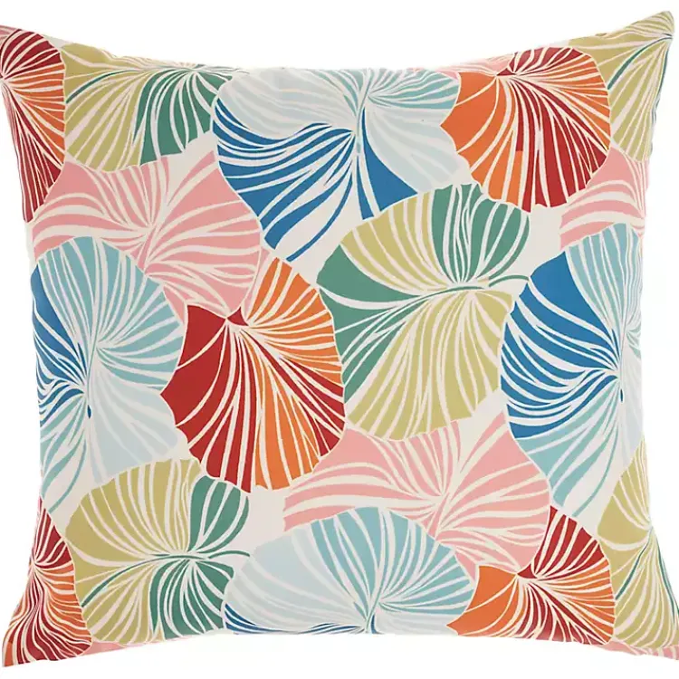 Outdoor Cushions & Pillows-Kirklands Home Rainbow Leaves Outdoor Square Throw Pillow Multi